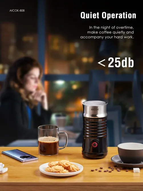 Спінювач молока Aicok 240 мл, міксер-пінозбивач, капучинатор з антипригарним покриттям, підігрів і холодна піна Київ - фото 7