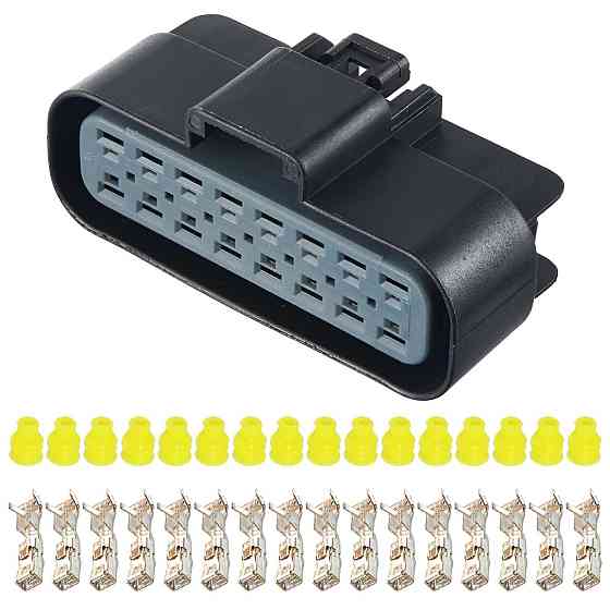 Електричний з'єднувач, 16-контактний Чорний, Пластик Київ