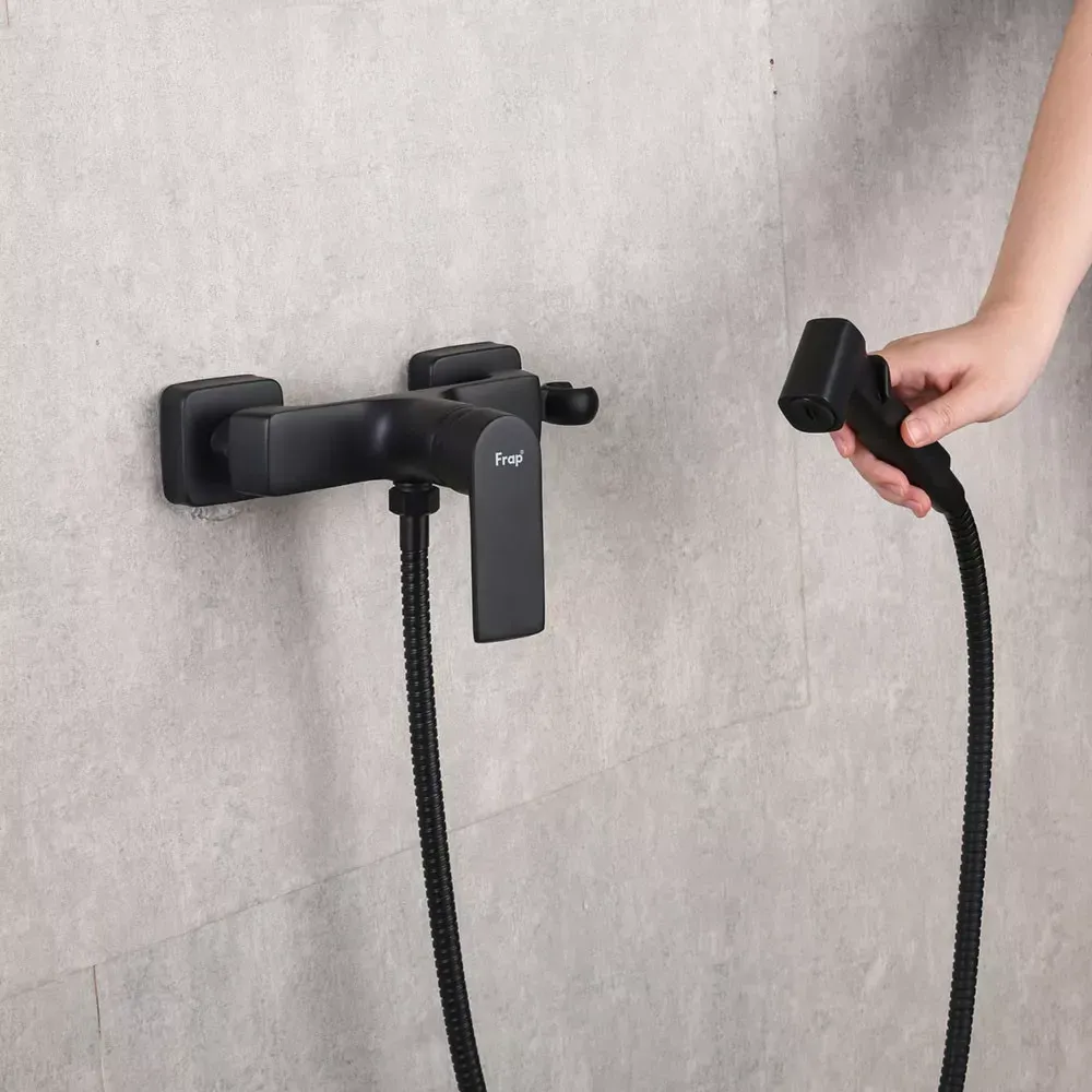 Гігієнічний душ із змішувачем Frap F2071-6 чорний Київ - фото 2