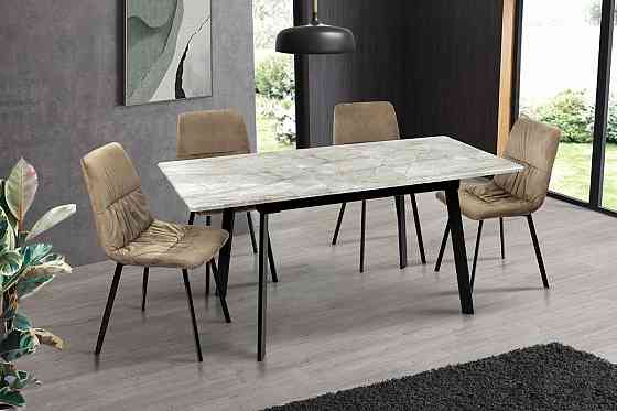 Стіл Етна 120(+40)*75 чорний метал/базальт Киев