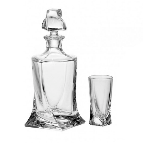 Набір для горілки Quadro 7 предметів (штоф-500мл + 6 чарок-55мл) Bohemia Житомир