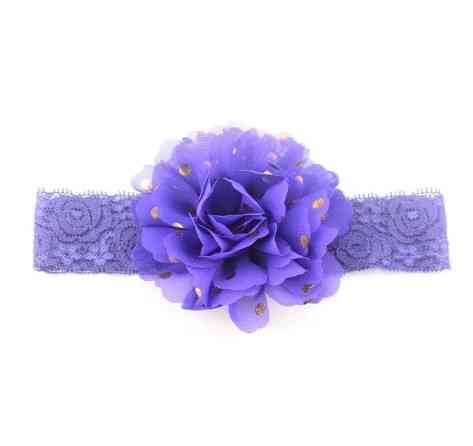 Дитяча фіолетова пов'язка на голову - окружність голови приблизно 40-52см, діаметр квітки 10см Київ