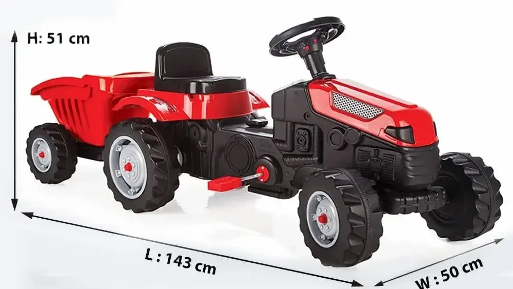Дитячий педальний трактор з причепом Woopie MAX 28651 на педалях для дітей Київ - фото 5