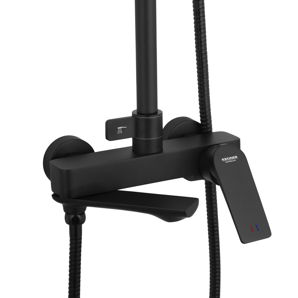 Душова система для ванни Kroner KRP Graz - SCH063 чорна Київ - фото 5