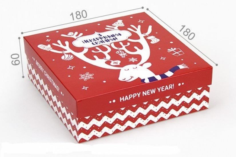 Подарочная коробка З новорічними святами 18*18*6 Вінниця - фото 3