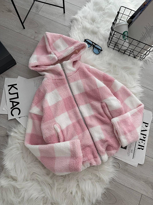 Женский стильный теплый бомбер подкладка тедди. Розовый Одесса - изображение 7