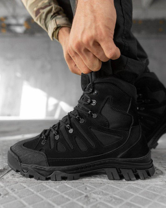 Зимние тактические ботинки weightlessness на флисе black  ВТ0460 Одесса - изображение 1