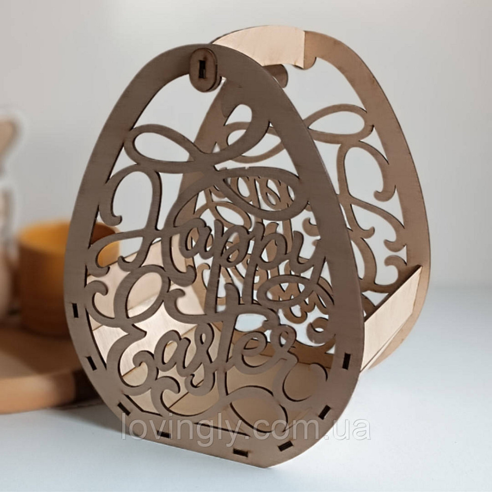 Пасхальная корзинка из дерева 