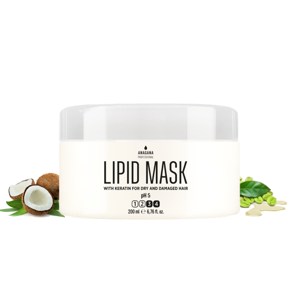 Ліпідна Маска з кератином для сухого пористого волосся ANAGANA 200 мл Київ - фото 2