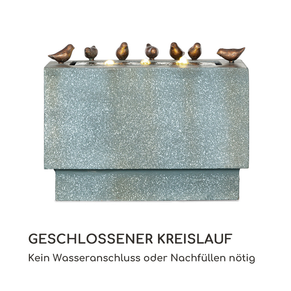 Садовый фонтан Waterbirds LED 60 x 47 x 30 см цементно-серый алюминий (Германия, читать описание) Ровно - изображение 4