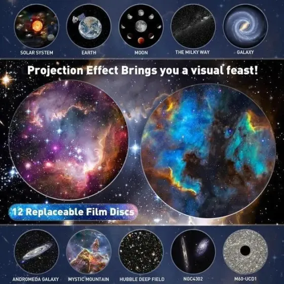 Домашний планетарий + 14 картриджей ночник проектор звездного неба галактика с сменными картриджами Коломия