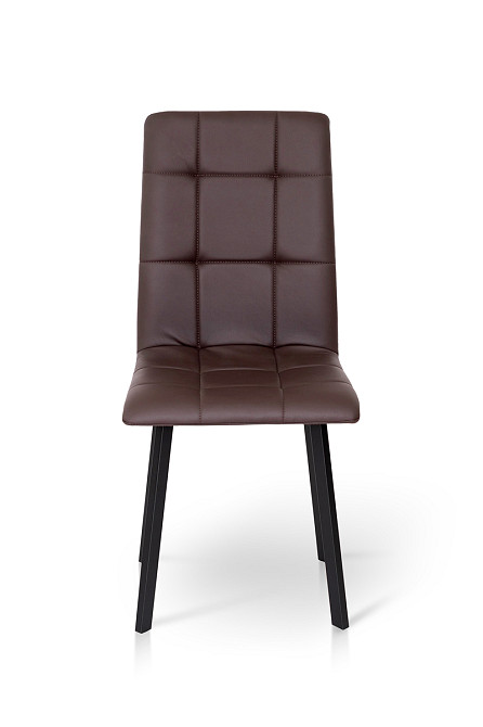 Стілець Трініті, метал чорний/ шкірзам коричн Киев - изображение 2