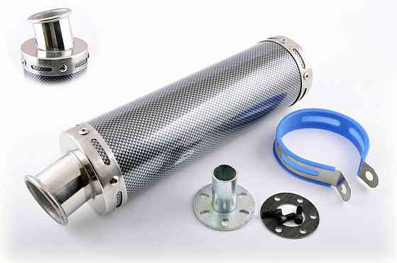 Глушитель (тюнинг) 300*9 см, креп. Ø48mm (нержавейка, карбон mod:1, прямоток, тип:1) Мукачево