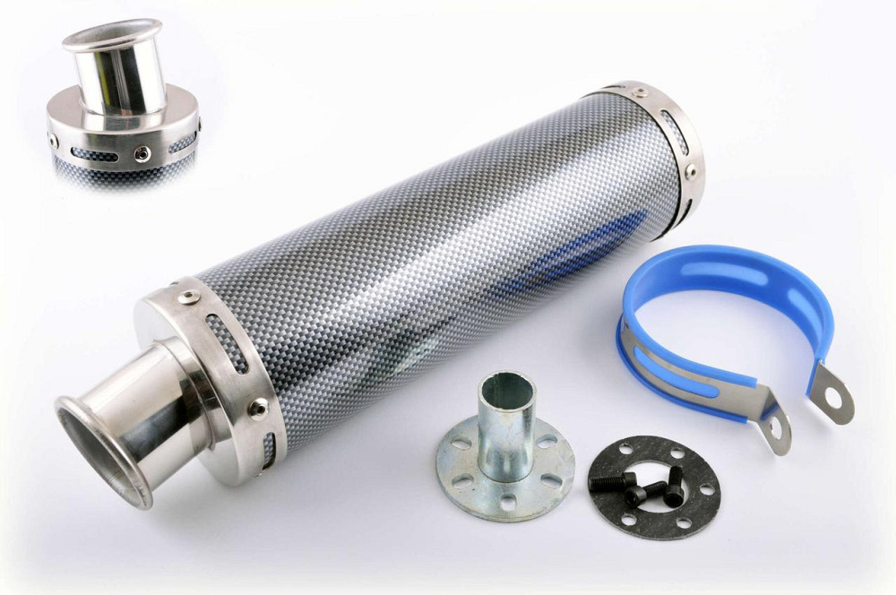 Глушник (тюнінг) 300*9 см, кріп. Ø48mm (нержавіюча сталь, карбон mod:1, прямоток, тип:1) Мукачево - фото 1