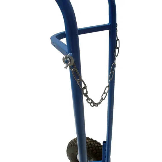 Тележка ТК-300КНД для кислородного баллона — двухколесная, металлическая, грузовая, колеса 300 мм, цепь Харьков