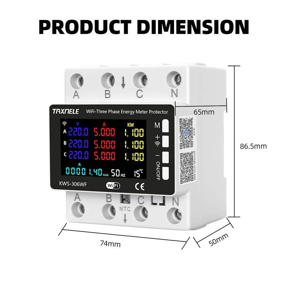 Трёхфазный Wi-Fi счётчик электроэнергии на DIN-рейку Киев - изображение 3