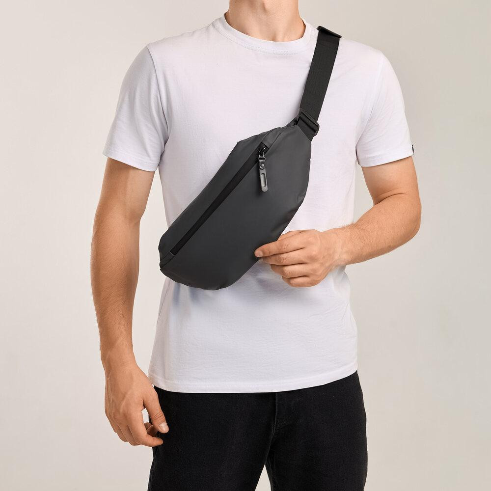 Мужская бананка нейлоновая сумка серая Pobedov Minimal Киев - изображение 2