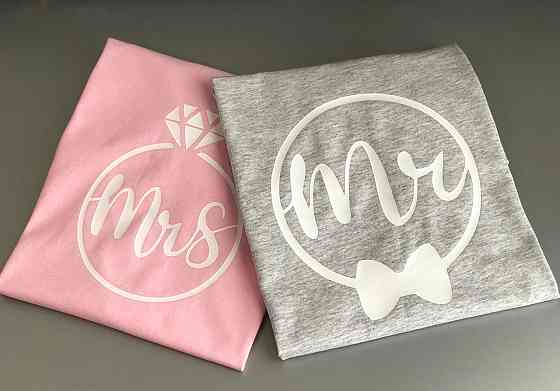 Парні футболки для хлопця та дівчини зі 100% Бавовна. MR\MRS Чернівці