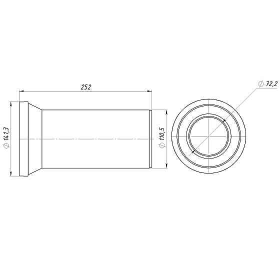 Патрубок OPTIMUM для унітаза прямий D110 250 мм OPTI 14110/250 Київ