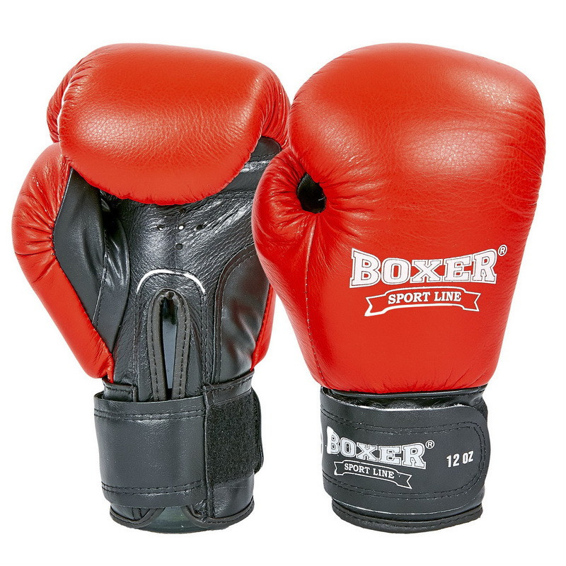 Перчатки боксерские Элит BOXER 10 oz Кожа Вишнёвое - изображение 3