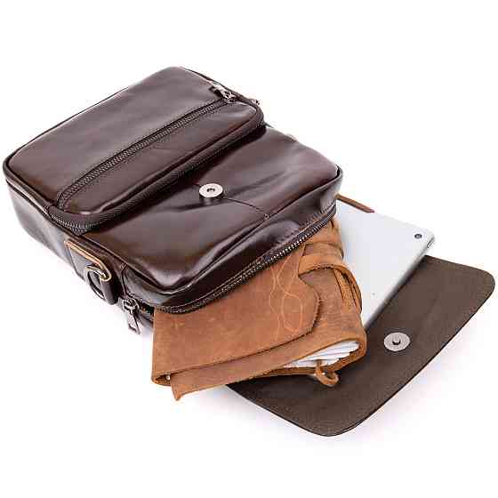 Сумка мужская мессенджер Коричневая (Vintage) Киев