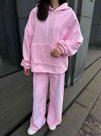 Женский теплый костюм двойка с лампасами из турецкого флиса Одесса