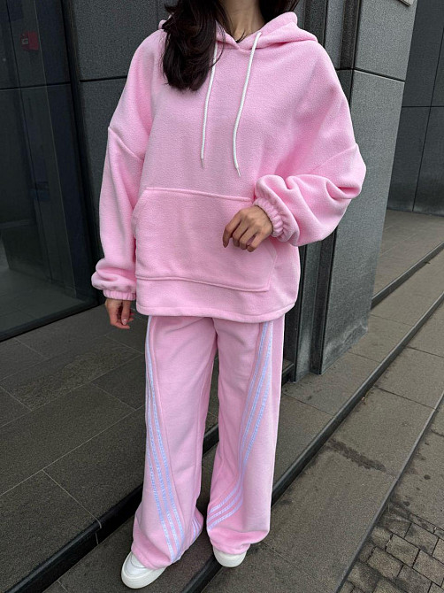 Женский теплый костюм двойка с лампасами из турецкого флиса Одесса - изображение 1