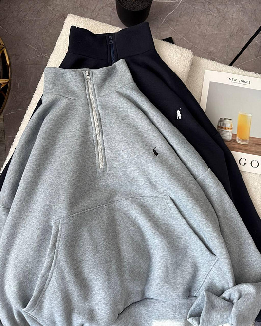 Жіночий утеплений оверсайз світшот тринитка на флісі 42-48 Сірий меланж Одеса - фото 2