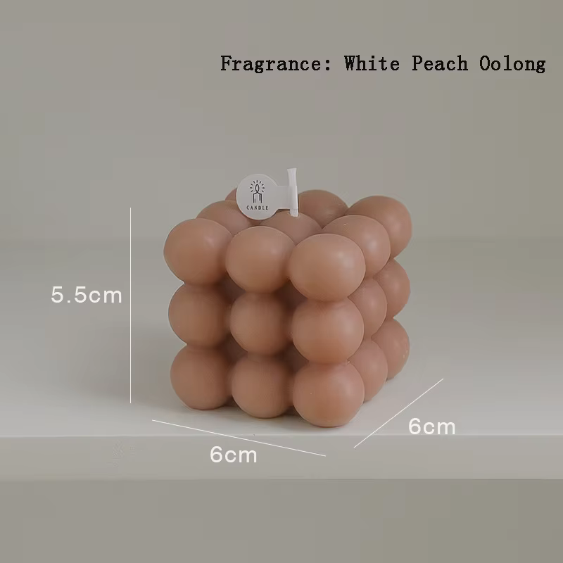 Свічка у формі бульбашковий куб у коричневому кольорі Кам'янець-Подільський - фото 3