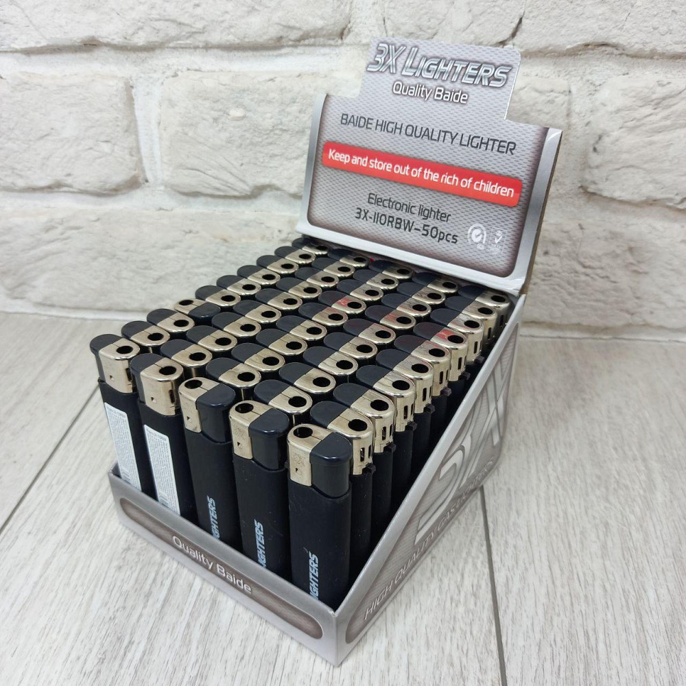 Зажигалка 3X прорезиненная черная уп/50шт Харьков - изображение 7