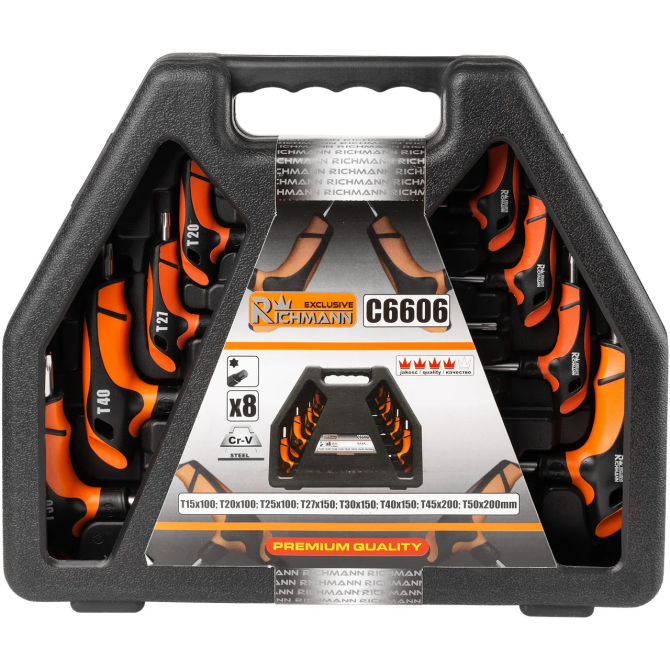 Набор отверток Т-образных TORX T15-T50 мм 8 шт., Richmann (C6606) Коломия - фото 1