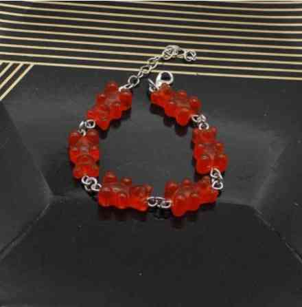 Браслет с мармеладными мишками 15 см красный Киев