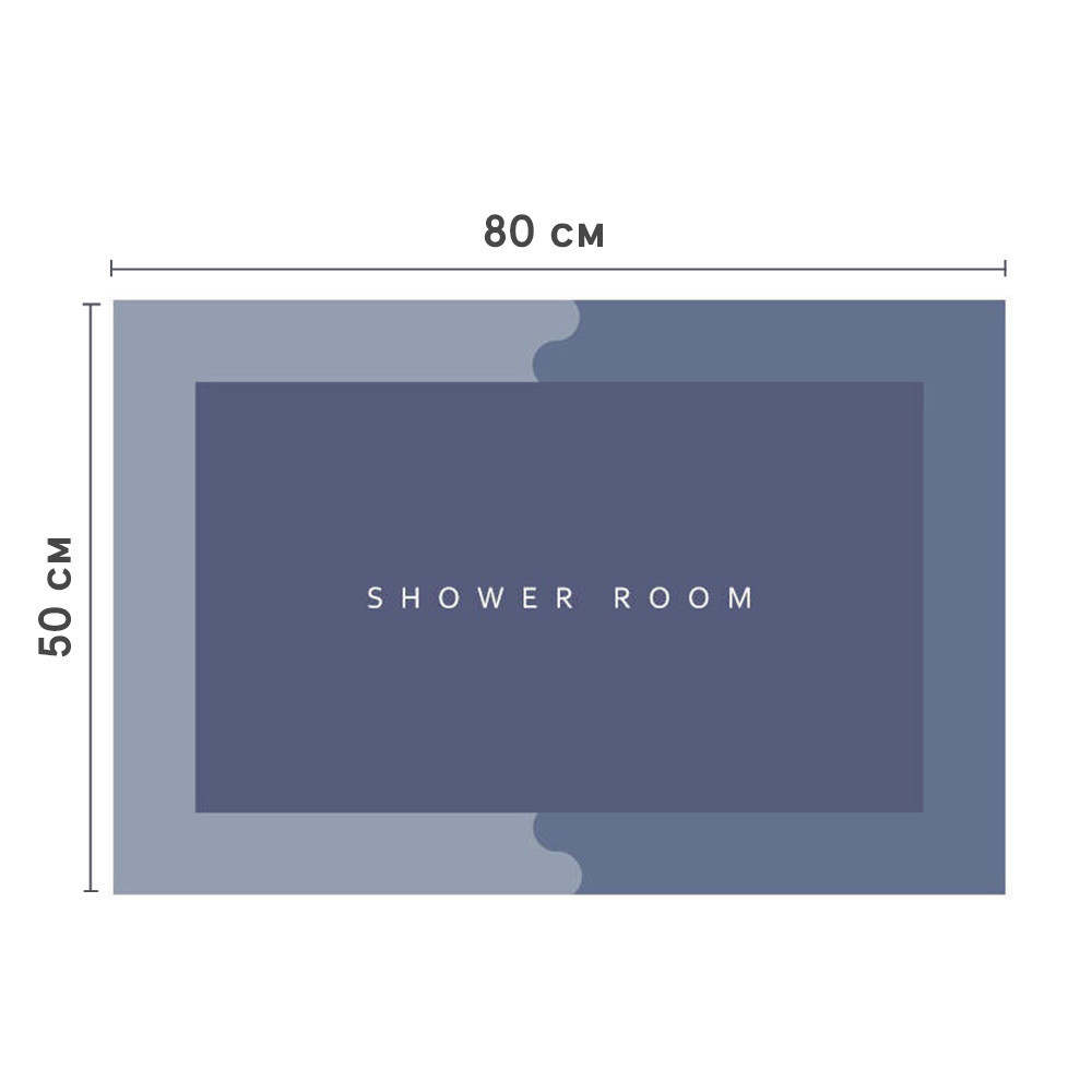 Инновационный Супервпитывающий Диатомитовый Коврик для ванной 50х80 см Синий Буча - изображение 2
