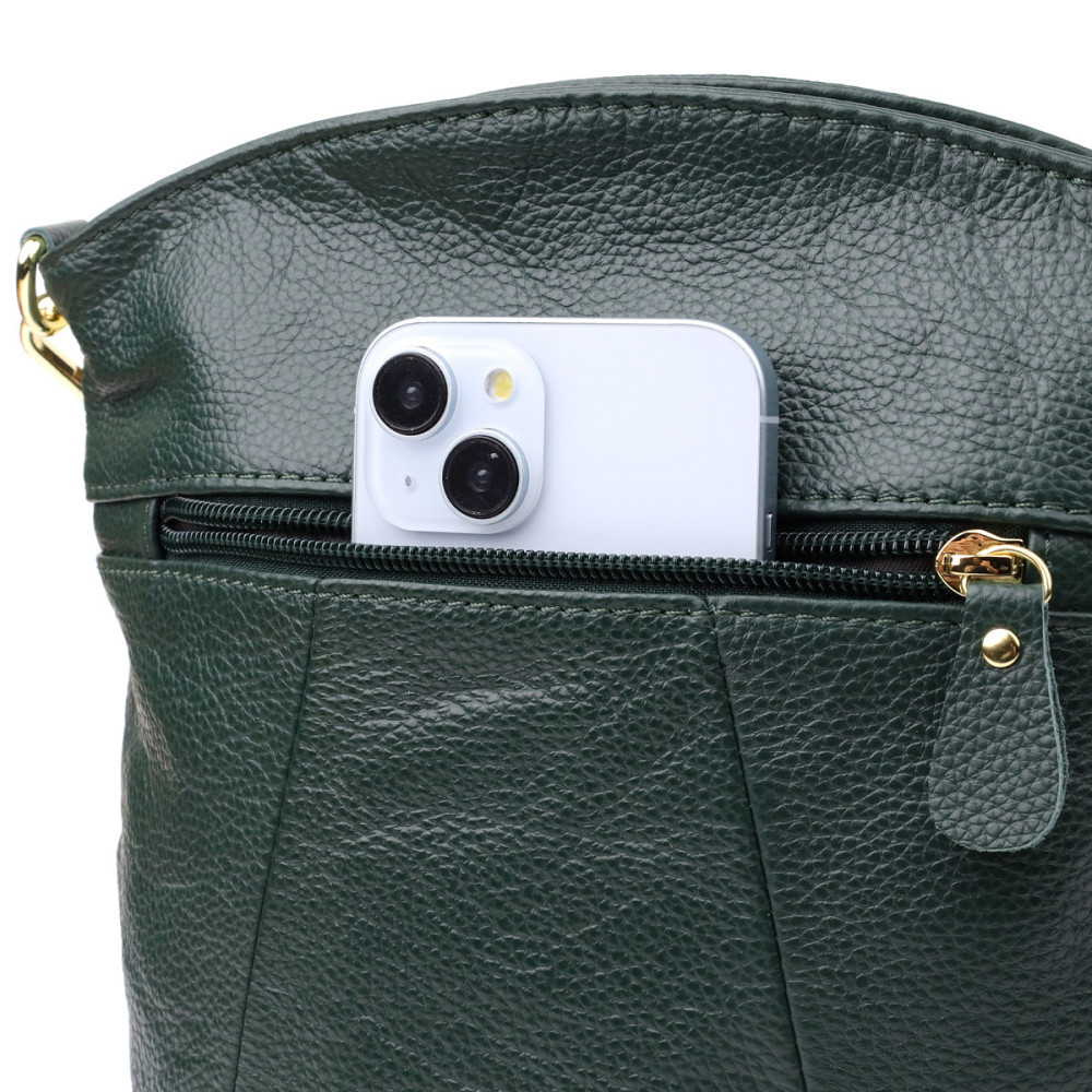 Компактна жіноча сумка з натуральної шкіри sale_15120 Vintage Зелений Київ - фото 5