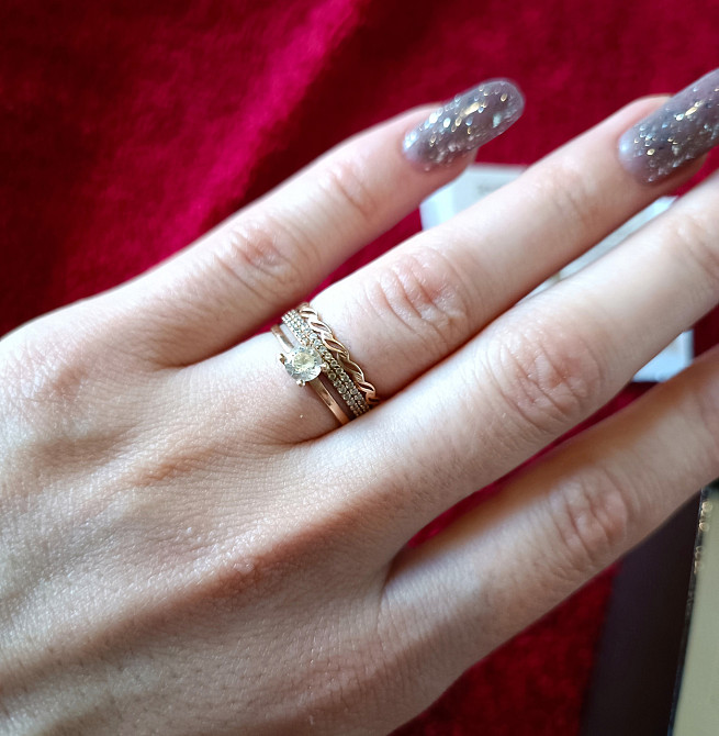 Золотое кольцо с фианитами, размер 16 Артикул 13695/01/0/145 Киев - изображение 4