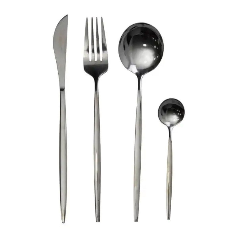 Yiwu Набір столових приборів 24 предмети набір ложок виделок і ножів на 6 персон Чорний HP-20-4 Коломыя - изображение 1
