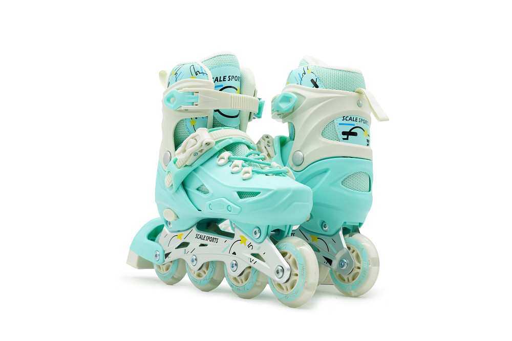 Детские ролики с мягкими полиуретановыми колесами Scale Sports LF605. Мятный цвет. Размер 29-33 Одесса - изображение 5