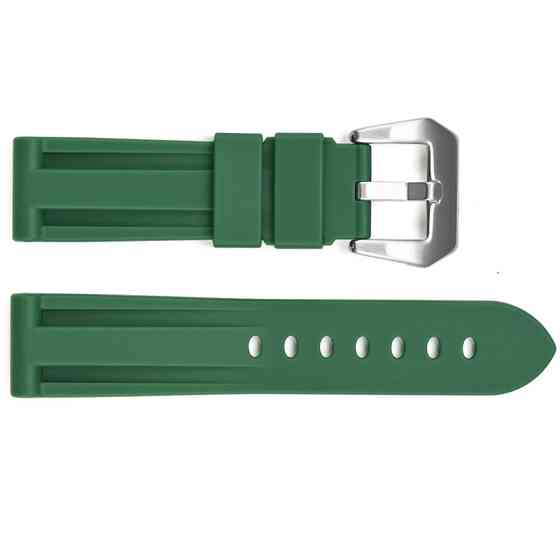 Ремінець для годинника 3001 Silicone Green-Silver 24 мм. SBR Київ