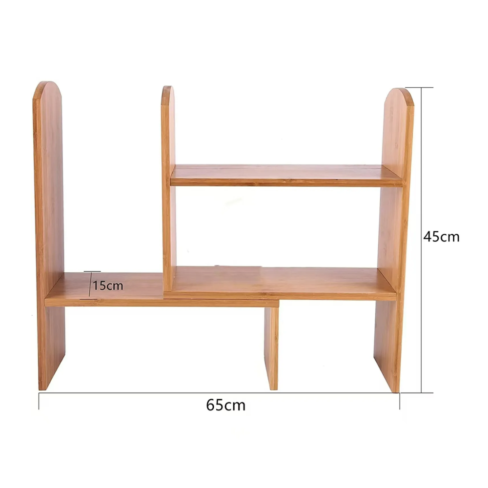 Настольная полка из бамбука для книг и аксессуаров с возможностью регулировки положения, 65×45×15см Каменец-Подольский - изображение 4