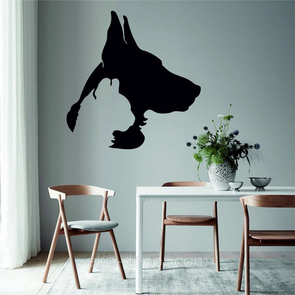 Декоративное настенное Панно «Силуэт кот пес», Декор на стену Киев - изображение 1