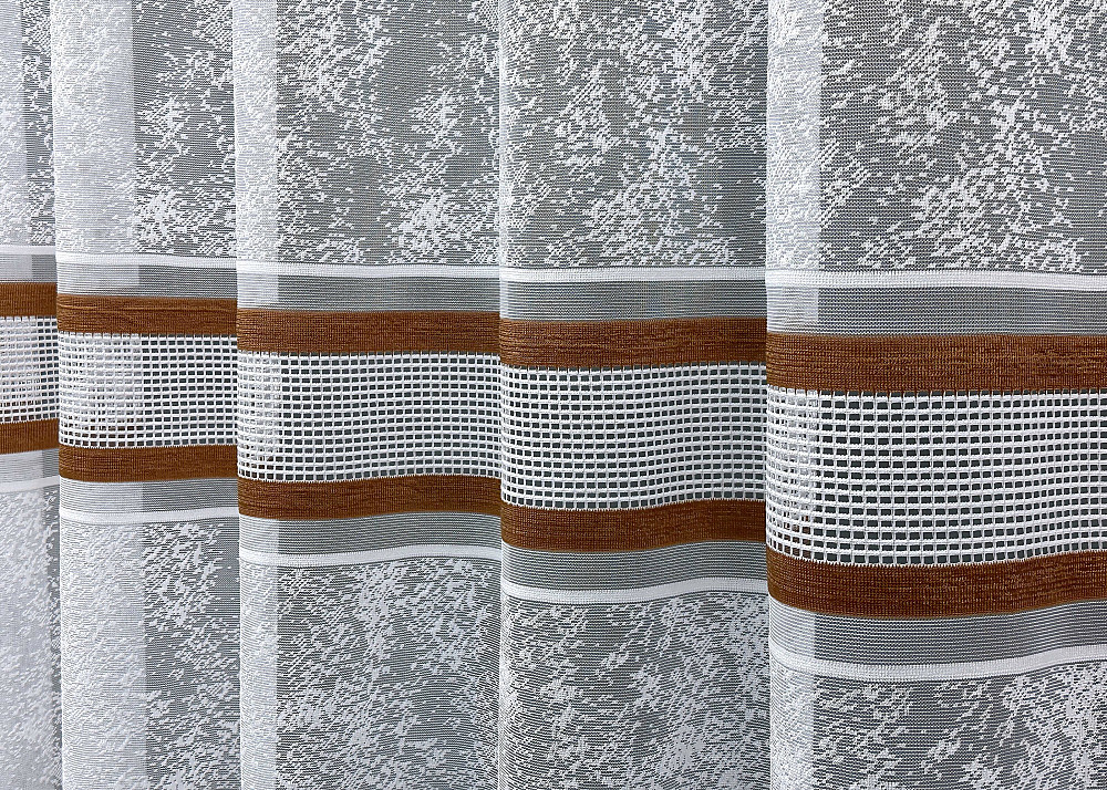 Тюль VR-Textil 1554т Cale Жакард мармур Білий з коричневим 125х270 см (49-335) Київ - фото 6