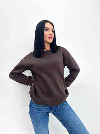 Жіночий теплий батник "Wear" Турція оптом | Норма і батал Шоколадний, 50-52 Київ