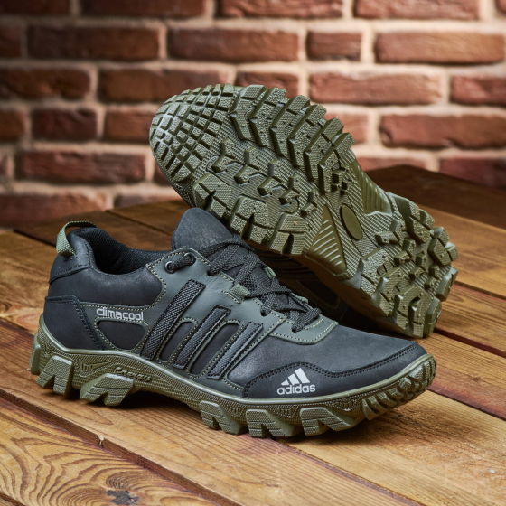 Чоловічі шкіряні кросівки Весна-осінь A 30 ч- Олива Харьков