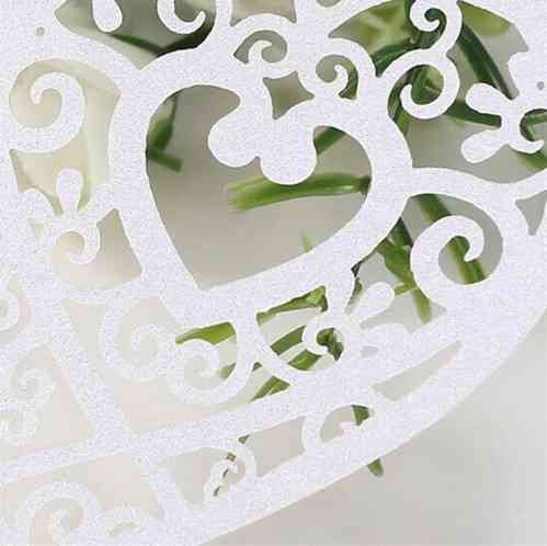 Рассадочные карточки для гостей на бокалы Сердечка 10 штук 8 на 8 см белый Киев