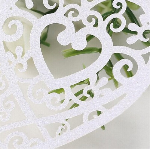 Рассадочные карточки для гостей на бокалы Сердечка 10 штук 8 на 8 см белый Киев - изображение 4