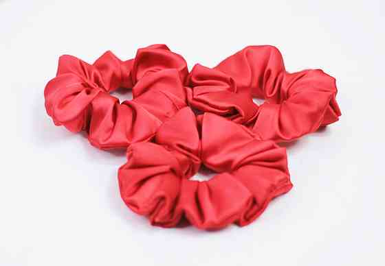 Скранч резинка для волосся шовкова Червоний Харків