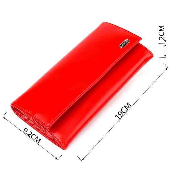 Женский яркий кошелек из натуральной гладкой кожи CANPELLINI 21626 Красный Киев