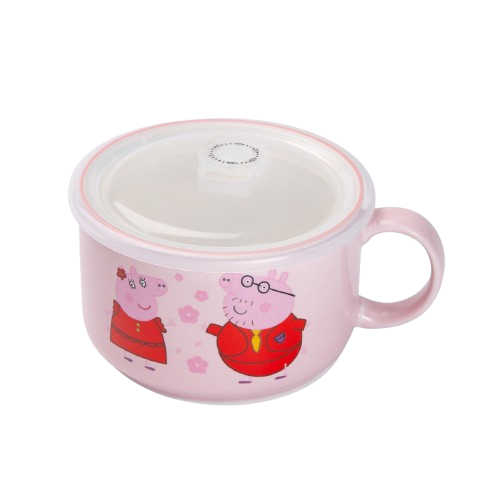 Миска для лапши фарфоровая 770 мл с герметичной крышкой розовая HP-15-12 Киев