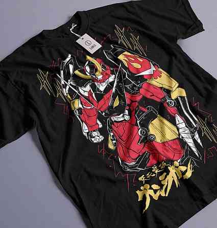 Футболка для мальчика аниме Тенген Топпа Гуррен Лаганн оверсайз (рост от 165 до 180 ) Черний AnimeJ0953m Днепр