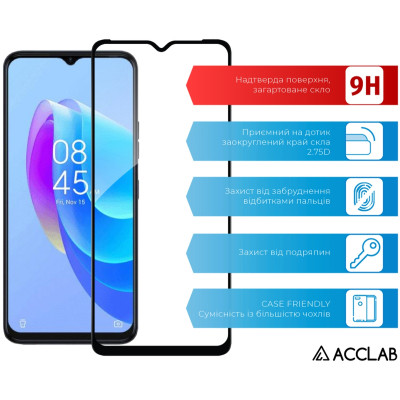 Стекло защитное ACCLAB Full Glue Tecno Spark 10C Black (1283126564888) Винница - изображение 3